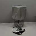 Simple Designs LT2064-SMG Smoke Gray Glass Table Lamp with Gray Fabric Shade