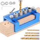 Ultimate Dowel Jig Kit & Biscuit Jointer Set-Adjustable Doweling Jig with 4 Titanium Drill BitsDepth Stops & Clamp for Precision WoodworkingJoinery!(With drill bit)