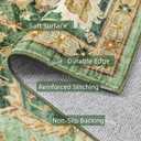 Green Runner Rug 2x4 Rugs Boho Small Washable Runner Rugs for Entryway Bathroom Kitchen, Small Rugs Soft Low Pile Non-Slip Rubber Backing Oriental Door Mat
