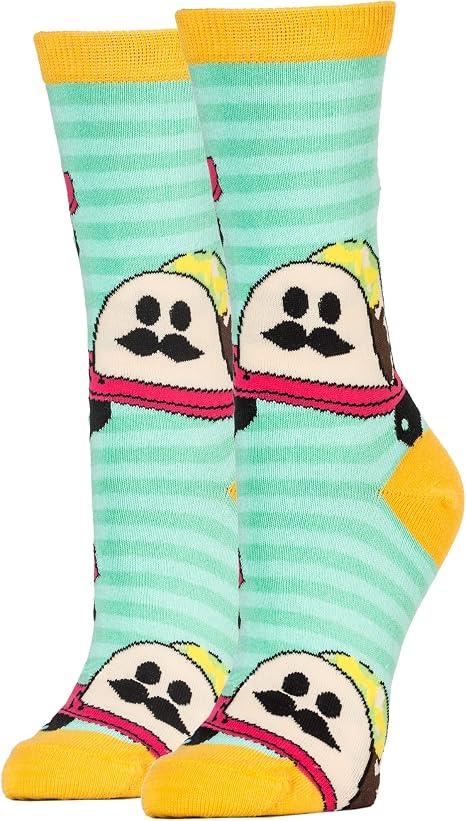 Oooh Yeah Socks - Mens Crew - Taco Dude, Large