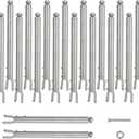 18 Pack 1-3/8'' Chain Link Fence Extension, 20'' Fence Extension Height, Galvanized Post Extender for Dogs and Privacy (Silver)
