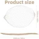 6pcs Fish Net Decorations, 200x100cm/80x40in Natural Cotton Decorative Fishing Netting Nautical Wall Art Decor for Hawaiian Luau Pirate Ocean Beach Party