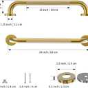 Gold Shower Grab Bar 24 Inch, Zepolu Stainless Steel Anti-Slip Bathroom Grab Bar w/Knurled Grip, Golden Safety Balance Support Toilet Assist Handrail Textured Handle for Handicap Injury Elderly Senior