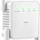 WiFi Extender Signal Booster for Home WiFi Booster 1200Mbps | Dual Band 5GHz & 2.4GHz Covers Up to 2150 Sq.Ft & 35 Devices, Ethernet Port with Four Antennas