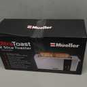 Mueller UltraToast Full Stainless Steel Toaster 2 Slice, Long Extra-Wide Slots with Removable Tray, Cancel/Defrost/Reheat Functions, 6 Browning Levels with LED Display, Housewarming Gifts New Home