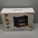 SNTD Bread Box - Kitchen Countertop Bread Storage Container with Bamboo Cutting Board, Adjustable Vent Hole Dials, Black