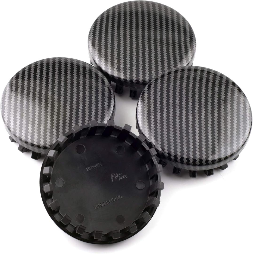 Rhinotuning 4PCS 3.25 Wheel Center Caps for Chevy Silverado 1500 Suburban Tahoe Yukon Sierra 1500 2015-2024 82.5mm(3.25in)/73.5mm (2.89in) Hub Caps (Carbon Fiber)