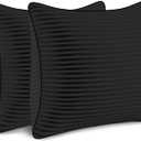 Throw Pillows Insert 18x18 Set of 2,Decorative Pillows for Couch and Bed,Indoor Square Pillow Stuffing for Living Room with Premium Original Down Alternative Filling,Black