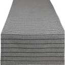 DII Farmhouse Gingham, Checked Tabletop Collection, Table Runner, 14x72, Black