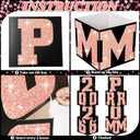 Queekay 8 Pcs Prom Column Standup Photo Booth Decorations 2026 Prom Backdrop Balloon Boxes Cardboard Decoration Column for Party College, 11.8 x 44.9 Inch(Black, Rose Gold)
