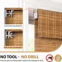 LazBlinds No Tools No Drill Cordless Bamboo Roman Shades, Light Filtering Window Treatment, Roll Up Bamboo Blinds for Window 21'' W x 64'' H, Ceylon Light Russet