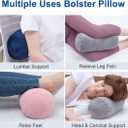 1 MIDDLE ONE Round Cylinder Bolster Pillow with Removable Velvet Cover, Tube Roll Cervical Pillow for Head, Neck, Back and Legs Support, 13" x 6", Grey