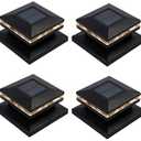 MAGGIFT 15 Lumen Outdoor Cap Light for Fence Deck or Patio, Solar Powered, Warm White High Brightness SMD LED Lighting, Lamp Fits 4x4, 5x5 or 6x6 Wooden Posts, 3 Pack