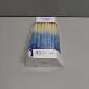 The Dreidel Company Dripless Premium Tapered Hand Decorated Multi Blue Frosted Hanukkah Candles, 45 Hanukkah Candles Premium Quality Wax, 1 Hour Burn Time