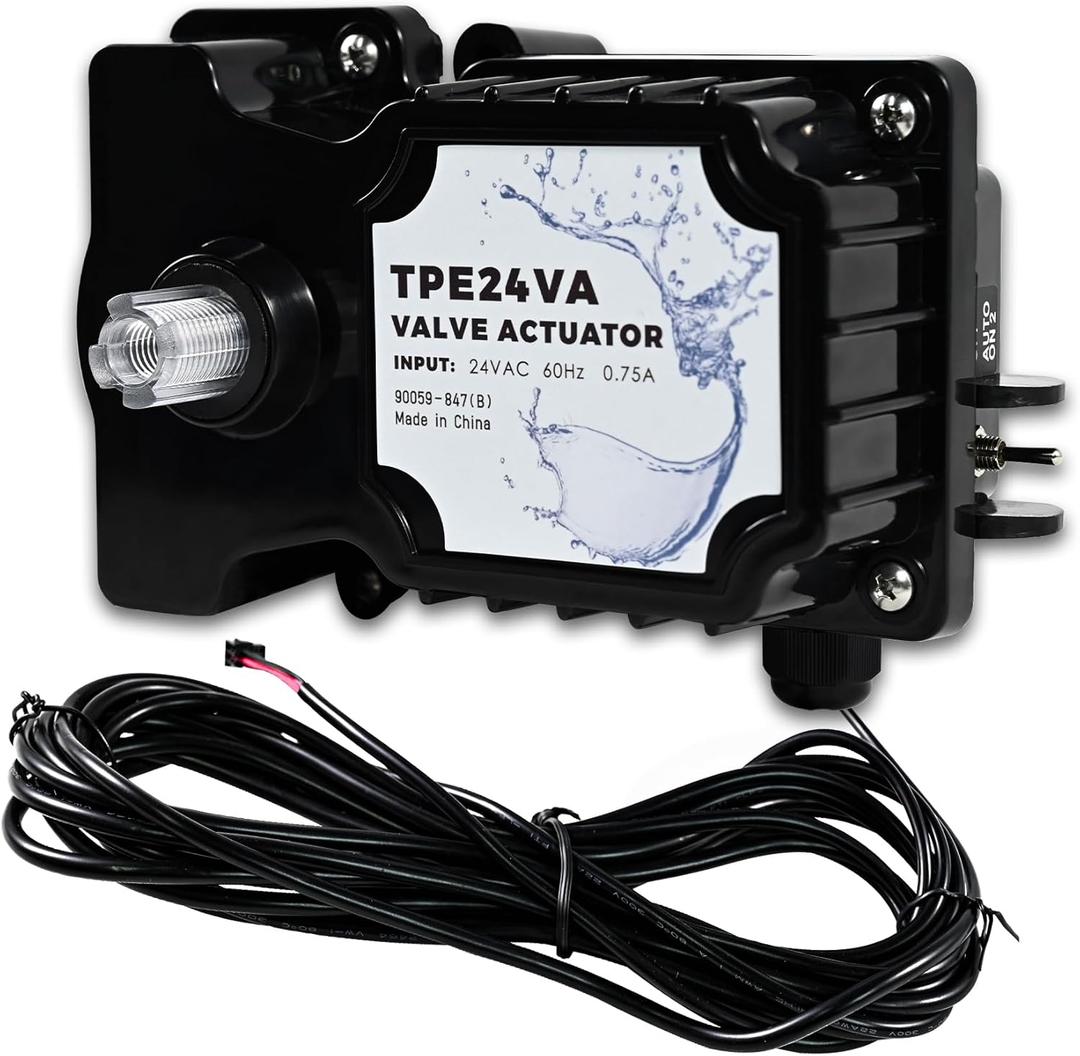 24-Volt Pool Valve Actuator, TPE24VA 24-Volt Valve Actuator Control Replacement Compatible with All 24VAC Control Systems, Suitable for Pools, Solar Heating Systems, Spas and More