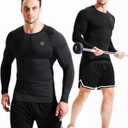 NELEUS Men's 3 Pack Dry Fit Long Sleeve Compression Shirts Workout Running Shirts, 3XL