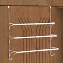 Auledio Adjustable Over The Door Triple Towel Rack with Hooks, White