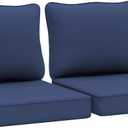 AAAAAcessories Outdoor Deep Seat Cushions, Waterproof, Fade-Resistant Patio Furniture Replacement Cushions, 24" x 24" x 5", Set of 2, Navy Blue (24x24-19'' Mid Back-2 Count)