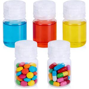 1 oz Wide Mouth Lab Reagent Bottle, Laboratory Grade Chemical Container, Sealed Leak-proof Translucent HDPE Bottle, Pill Bottle, Water Sample Bottle(5 Pcs)