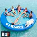 Inflatable Water Hammock Floating Dock, 8/12/15FT Extra Large Round Floating Ring Dock for Lake, Pool, Floating Island Raft with Carry Bag for Summer Parties, No Pump