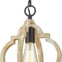 Pendant Lights for Kitchen Island, Farmhouse Wood Light Fixtures, Adjustable Height Hanging Pendant Lights for Foyer, Dining Room, Entryway