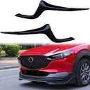 L2R for Mazda CX-30 CX30 2019 2020 2021 2022 2023 2024 Car Accessories Front Console Grill Cover Decor Strip Trim ABS Glossy Black 2pcs