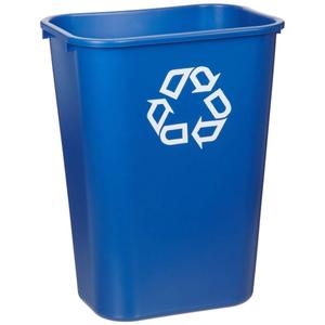 Rubbermaid Commercial Products Wastebasket Deskside Recycling Can Large 41 Quart, Blue, for Home/Office/Under Desk