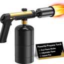 Powerful Propane Torch Gun, Cooking Torch with One-Touch Max Fire, Adjustable Culinary Torch for Searing Steak, Sous Vide, BBQ and Campfire Starter, Gold & Black(Tank Not Included)