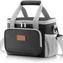Lifewit Medium Lunch Bag Insulated Lunch Box Soft Cooler Cooling Tote for Adult Men Women, Gray and Black 12-Can (9L)