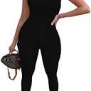 LuFeng Women's Sexy Sleeveless Zipper Bodycon Party Club Long Rompers Jumpsuit, Size S