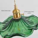 Pendant Light Fixture Glass Hanging Light Flower Light Fixture Pendant Lights Modern Lighting Bedroom Kitchen Island Hallway Bathroom Green Wave Style