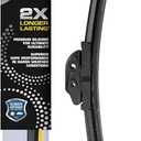 RainX Silicone Supreme Windshield Wiper Blade 16" - Heavy Duty Silicone Squeegee, Extreme Weather Resistance & All-Season Performance, Streak-Free Beam Technology, Quick Install (Pack of 1)