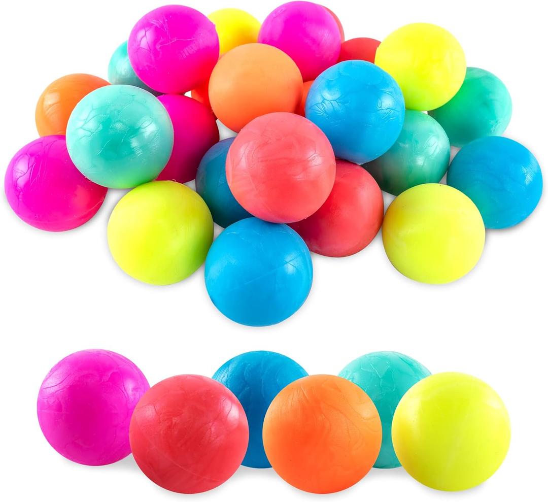 Super Z Outlet 1 Inch Small Neon Rubber Super Bouncy Balls for Kids Birthday Party Favor Prizes, Colorful Assortment - (Pack of 24)