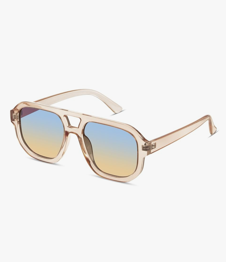 livho Trendy Polarized Square Aviator Sunglasses Women Men Square Eyewear Frame, Retro Sun Glasses for Women Men 2025 Shades