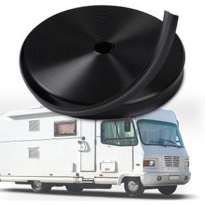 7/8" RV Trim Molding Insert, 50FT Heavy Duty RV Trim Molding Exterior, UV Resistant Camper Vinyl RV Screw Cover RV Accessories Fits for RV Camper Travel (Black, 7/8" 50FT)