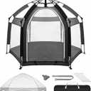 Palopalo Black Pop Up Baby Beach Tent - UPF50+ Sun Protection Canopy & Mosquito Net, Instant Setup Portable Playpen for Indoor & Outdoor Play, Lightweight Pack and Play Yard