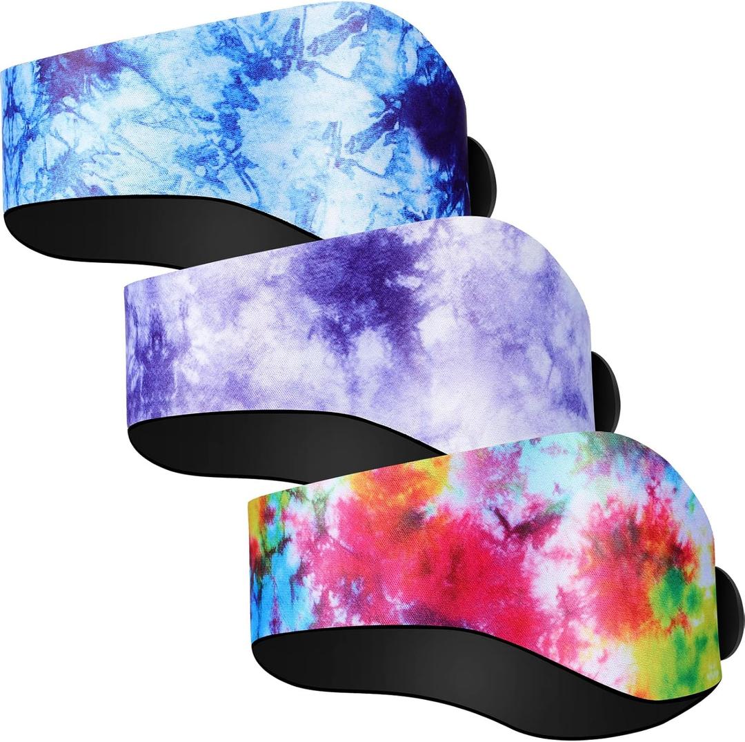 3 Pieces Swimming Headband Waterproof Swim Ear Band Elastic Ear Protection Band for Swimmers Adult Men Women Kids Block Water Secure Earplugs Water Protection Bath Shower Pool Beach