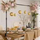 EMART Telescopic Over The Table Top Rod Stand with Clamps 70'' Tall 94" Length Adjustable Overhead Decor Arch Bar, Tabletop Decoration Pole for Hanging Balloon Flower Garland Display Banner Backdroop