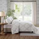 Laura Ashley - King Quilt Set, Super Soft & Breathable Embroidered Bedding with Matching Sham(s), Floral Home Decor (Floral Embroidery Blue, King)