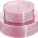 WDF 120pcs Pink Plastic Plates Disposable - Clear Pink Glitter Plates including 60PCS Dinner Plates 10.25inch and 60PCS Salad Plates 7.5inch for Wedding/Baby Shower/Spring/Birthday (Rose Gold Glitter)