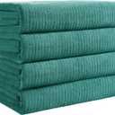 Bath Towels Set of 4 Extra Large 35 x 70 Inches, Luxury Thick High Absorbent and Quick Dry Bath Sheet, Ultra Soft Microfiber, Bathroom, Beach, Yoga, Sport, SPA, Fitness (Teal Green)