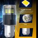 1157 LED Bulb, Brake Light, Reverse Backup Tail, Compatible with 2057 2357 7528 BAY15D P21/5W, 600% Brighter 2400LM 6500K Xenon White, Canbus Error-Free, 2PCS