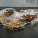 Clear Premium Acrylic Rectanglees Serving Tray with Lid (12.63" x 8.75" x 3.38") Perfect for Parties, Events, & Dining