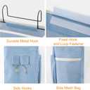Surblue Bedside Caddy Bedside Storage Bag Hanging Organizer for Bunk, Hospital Beds, Dorm Rooms Bed Rails Camp 4 Pockets and 2 Hooks (Skyblue)