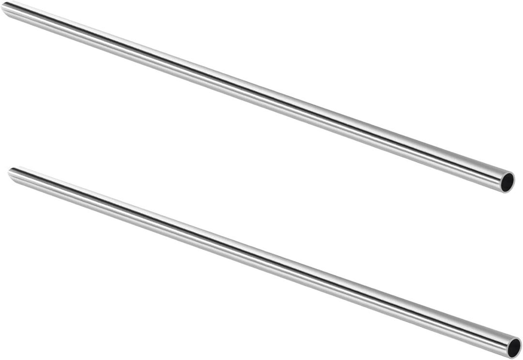 GeilSpace 1/2" OD 304 Stainless Steel Round Tube, 42 inch Length Industrial Metal Pipe, Weldable and Cuttable Smooth Steel Tubing for DIY Furniture, Industrial Decor and Construction (2 Pack)