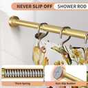 Gold Shower Curtain Rod 34-96 Inches(2.8-8ft) Never Rust Adjustable Shower Rod Spring Tension Non Slip No Drilling Shower Rods for Bathroom Garland Window