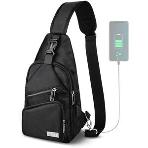 AMJ Crossbody Sling Bag Men Women, Casual Shoulder Backpack, Chest Daypack Satchel for Hiking Travel