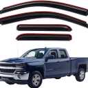 Lightronic Extra Durable In-Channel Window Visor, Fits 2014-2018 Chevrolet Silverado & GMC Sierra 1500; 2015-2019 Silverado/Sierra 2500 HD, 3500 HD; 2019 Silv./Sierra Limited, Double Cab, Smoke, 4-Pcs