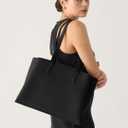Work Tote Bags for Women 14 Inch - Work Bag Laptop Bag with Zip Compartments - Large PU Leather Office Computer Briefcase