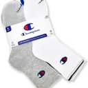 Champion Men's High Quarter Socks – 6-pack Moisture-wicking Athletic Socks With Cushioning & Arch Support (Size 6-12) (White)